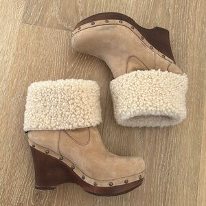 Ugg clog wedge booties